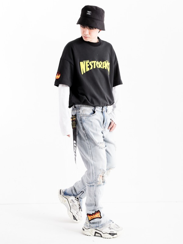 NESTCRACK DENIM PANTS