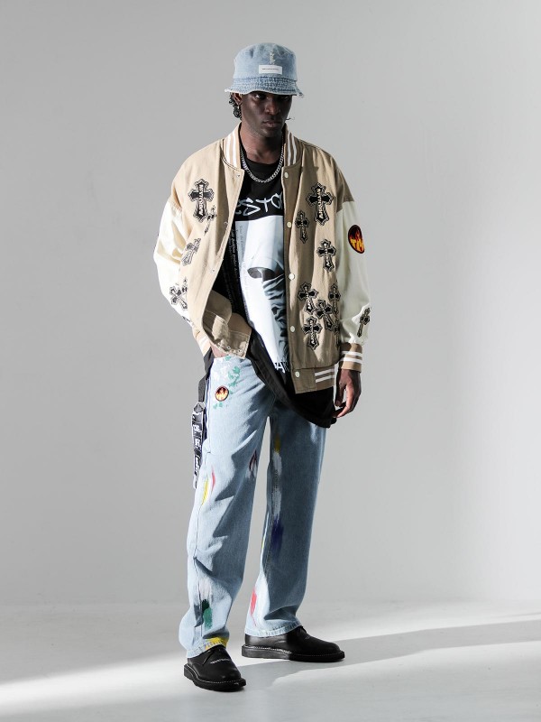 CHAQUETA BOMBER CON CRUCES