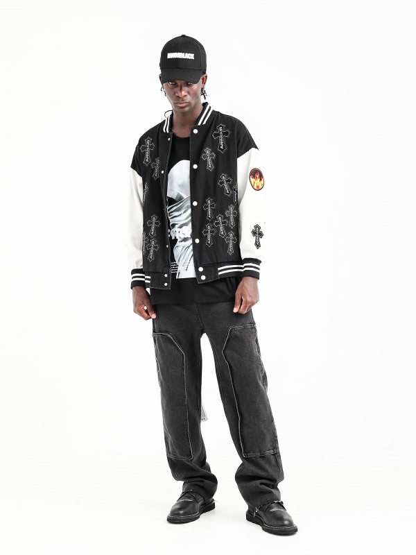 BOMBER JACKET WITH CROSSES