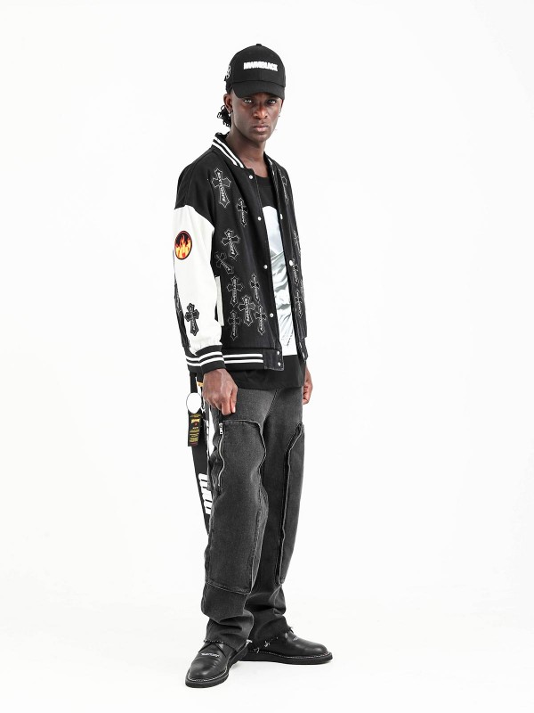 BOMBER JACKET WITH CROSSES