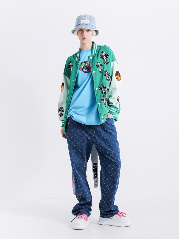 CHAQUETA BOMBER CON CRUCES