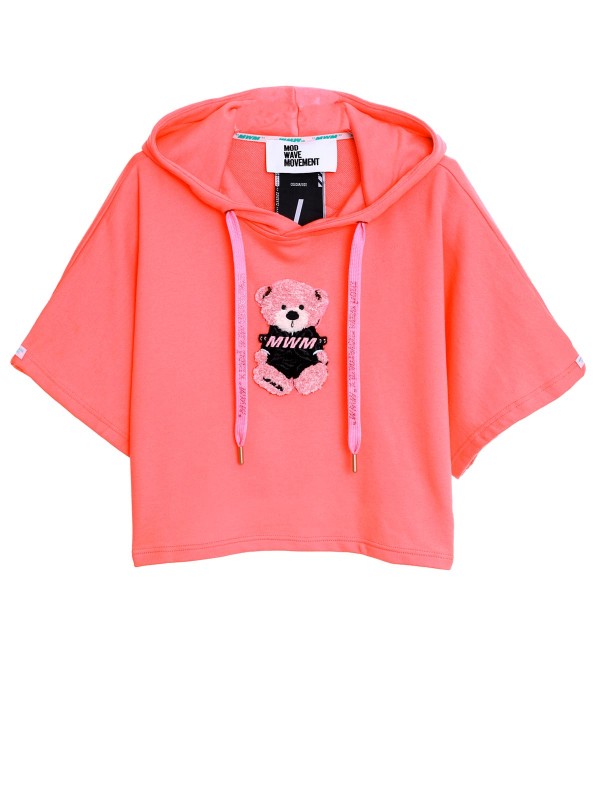 CROPPED TEDDY HOODIE