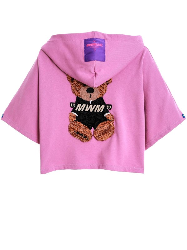 CROPPED TEDDY HOODIE
