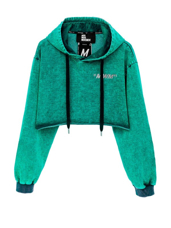 ACID WASH CROPPED HOODIE