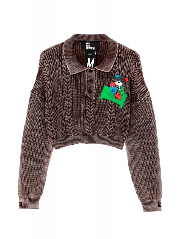 TEDDY CROPPED KNITWEAR