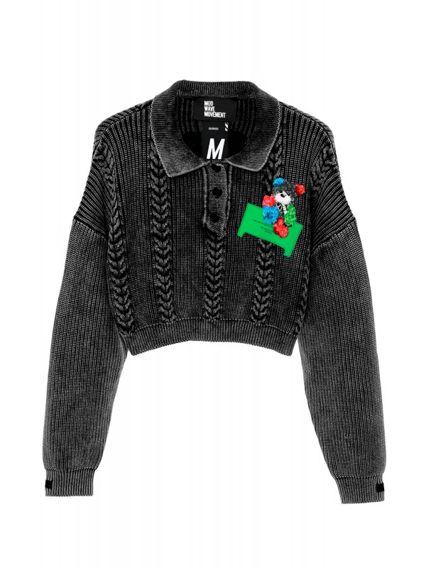 TEDDY CROPPED KNITWEAR