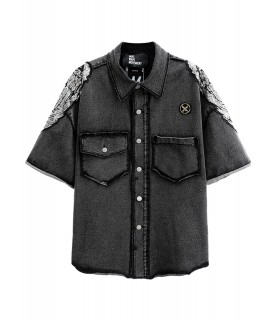 MWM Wings Denim Short-Sleeve Shirt