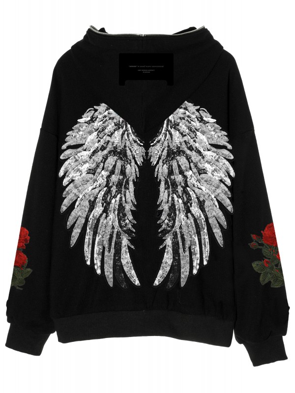 SUDADERA MWM ALAS WINGS&ROSES CON CAPUCHA