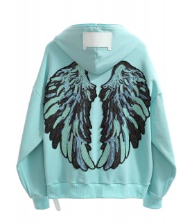 SUDADERA MWM ALAS WINGS&ROSES CON CAPUCHA