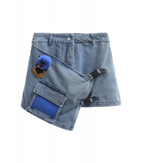 MWM TEDDY BEAR DENIM SKIRT
