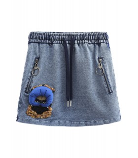 MWM TEDDY BEAR DENIM SKIRT