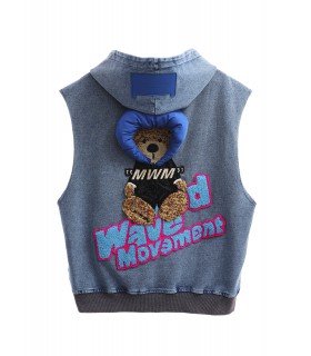 MWM TEDDY BEAR HOODIE VEST