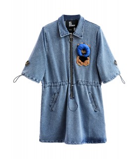 MWM TEDDY BEAR DENIM DRESS