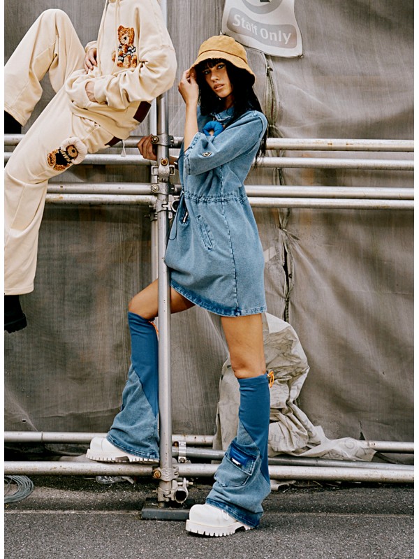 MWM TEDDY BEAR DENIM DRESS