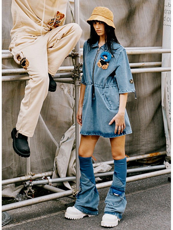 MWM TEDDY BEAR DENIM DRESS