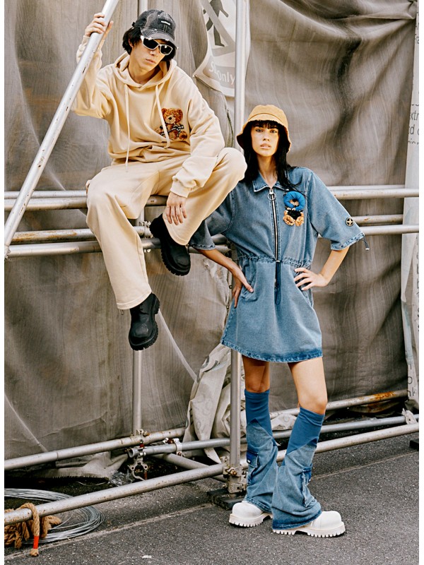 MWM TEDDY BEAR DENIM DRESS