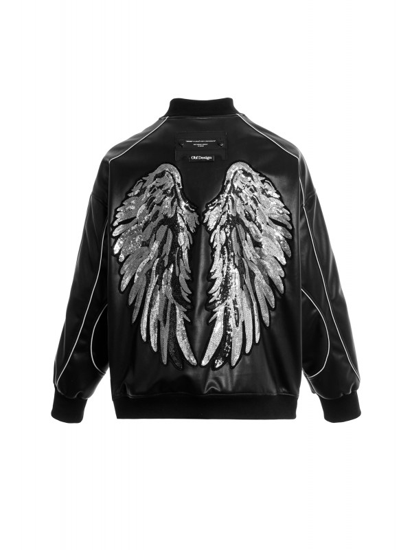 STRASS WINGS LEATHER JACKET
