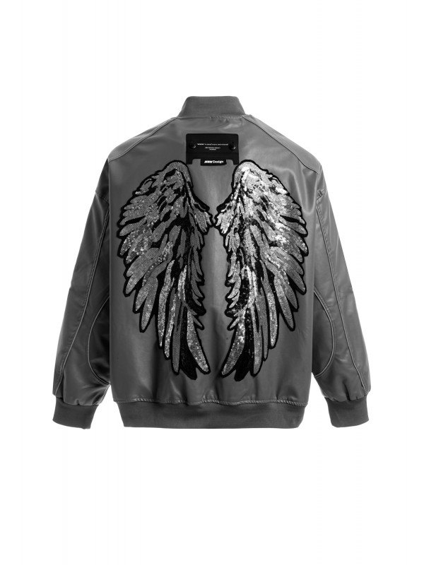 STRASS WINGS LEATHER JACKET