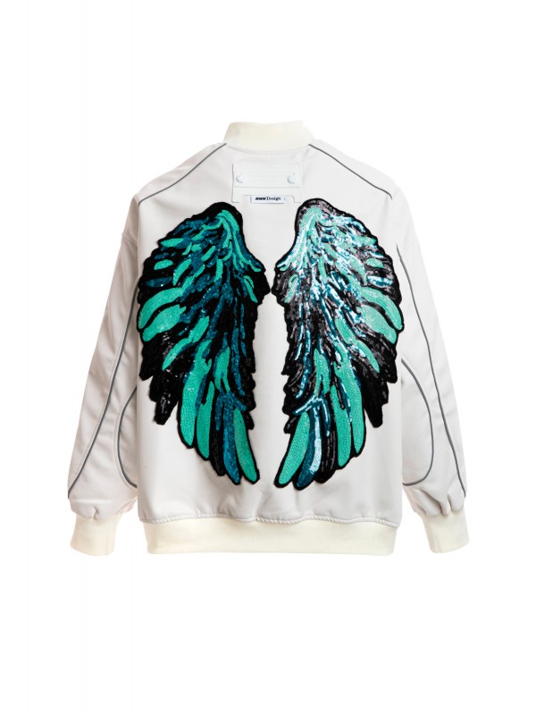 STRASS WINGS LEATHER JACKET