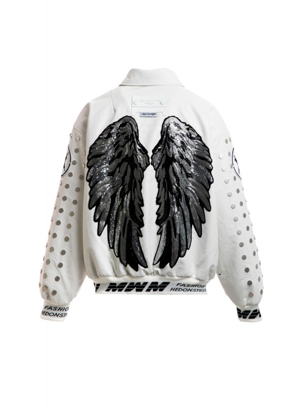 STRASS WINGS LEATHER JACKET