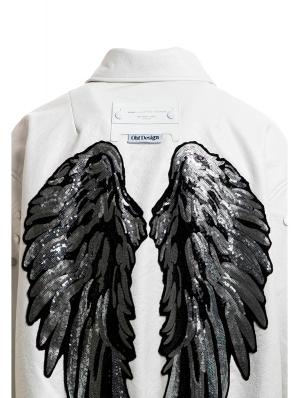 STRASS WINGS LEATHER JACKET