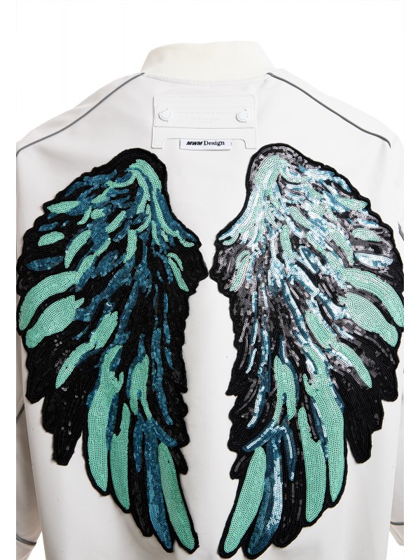 STRASS WINGS LEATHER JACKET