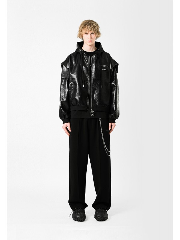 MWM LEATHER HOODIE JACKET