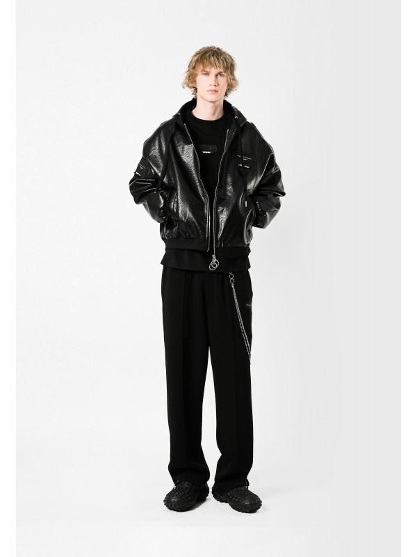 MWM LEATHER HOODIE JACKET