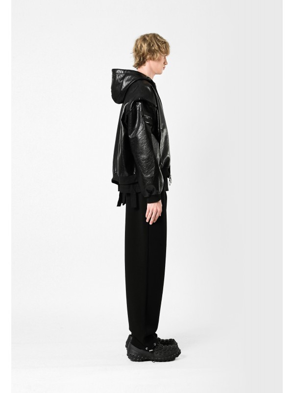 MWM LEATHER HOODIE JACKET