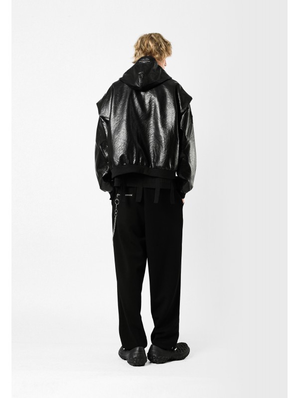 MWM LEATHER HOODIE JACKET