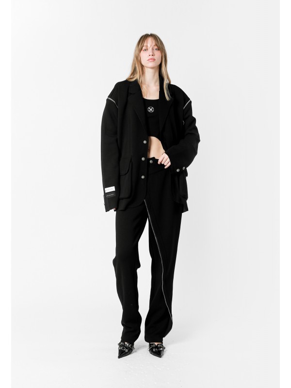 MWM ZIP DETAIL ASYMMETRIC PANTS