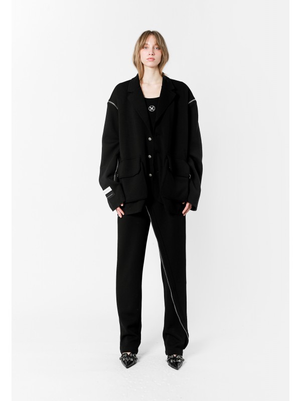 MWM ZIP DETAIL ASYMMETRIC PANTS