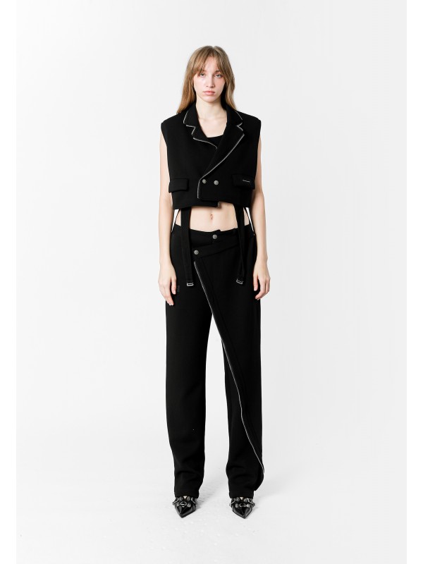 MWM ZIP DETAIL ASYMMETRIC PANTS
