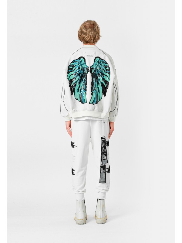 STRASS WINGS LEATHER JACKET