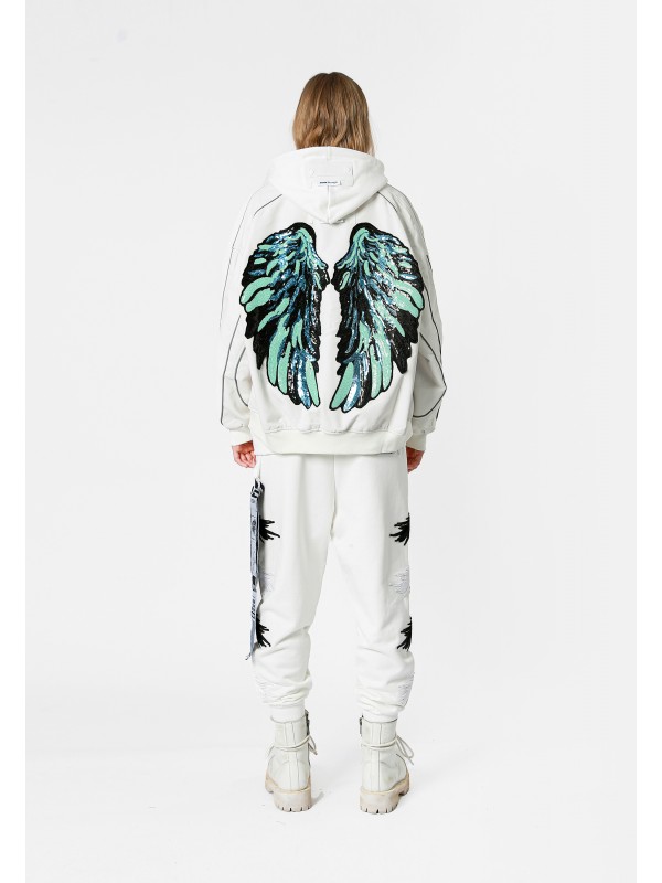 STRASS WINGS LEATHER JACKET