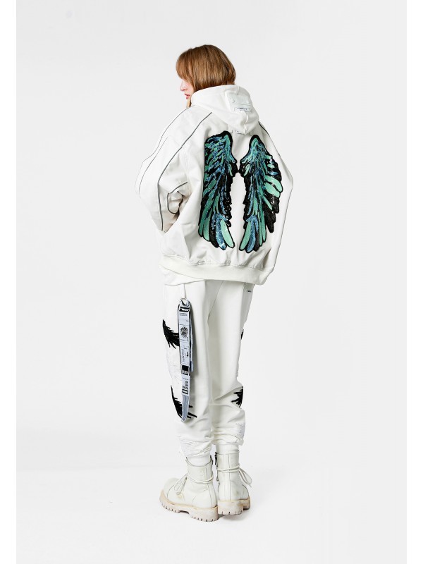 STRASS WINGS LEATHER JACKET