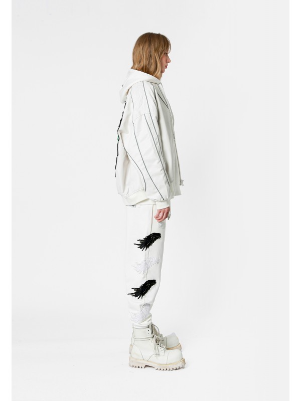 STRASS WINGS LEATHER JACKET