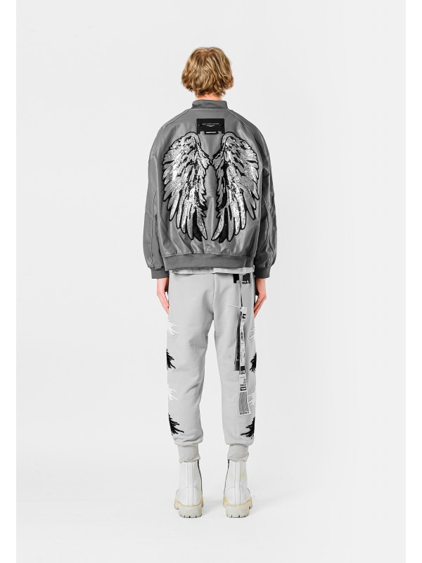 STRASS WINGS LEATHER JACKET