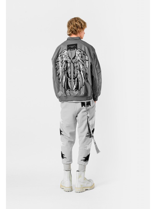 STRASS WINGS LEATHER JACKET