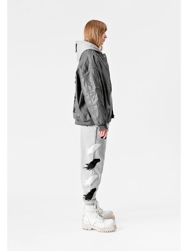 STRASS WINGS LEATHER JACKET