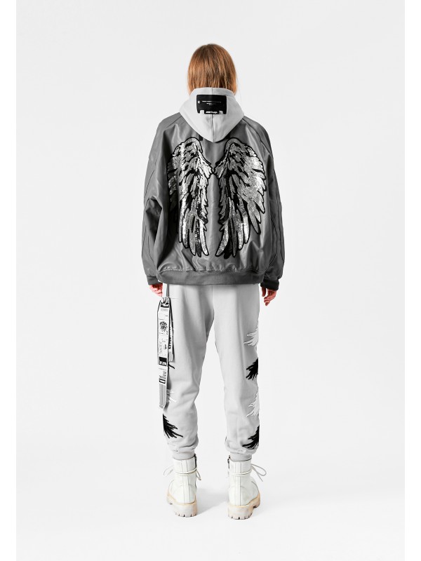 STRASS WINGS LEATHER JACKET