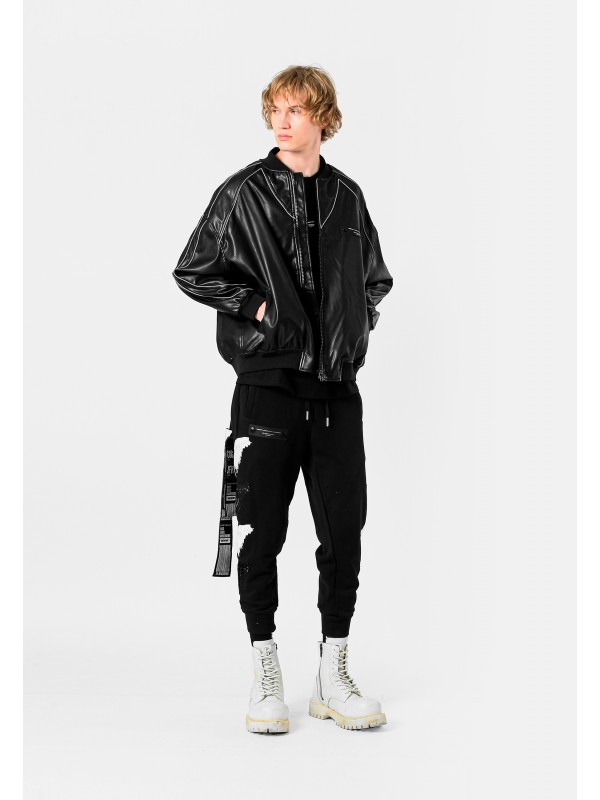 STRASS WINGS LEATHER JACKET