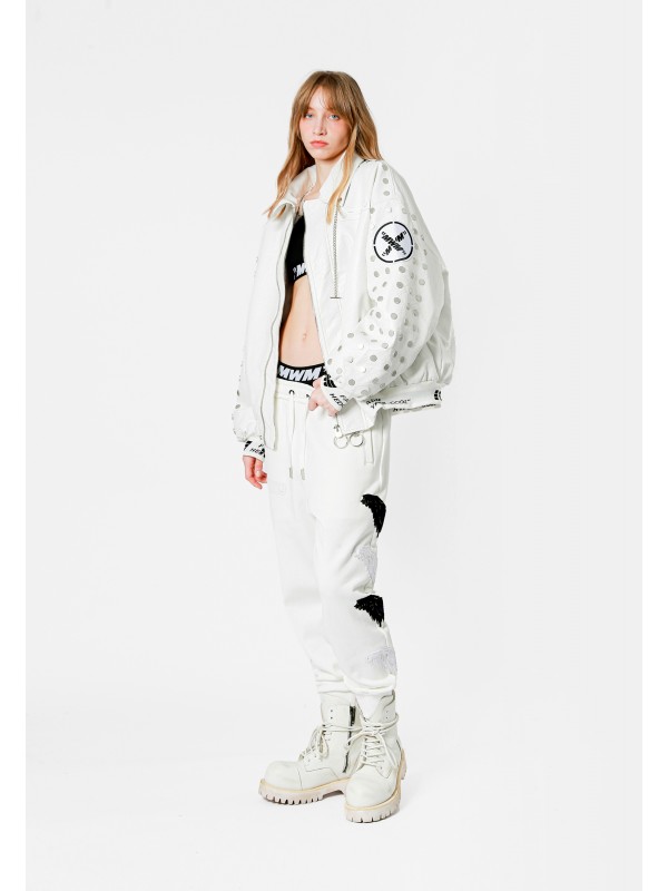 STRASS WINGS LEATHER JACKET