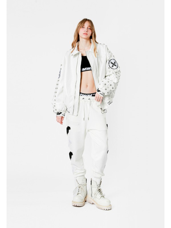 STRASS WINGS LEATHER JACKET