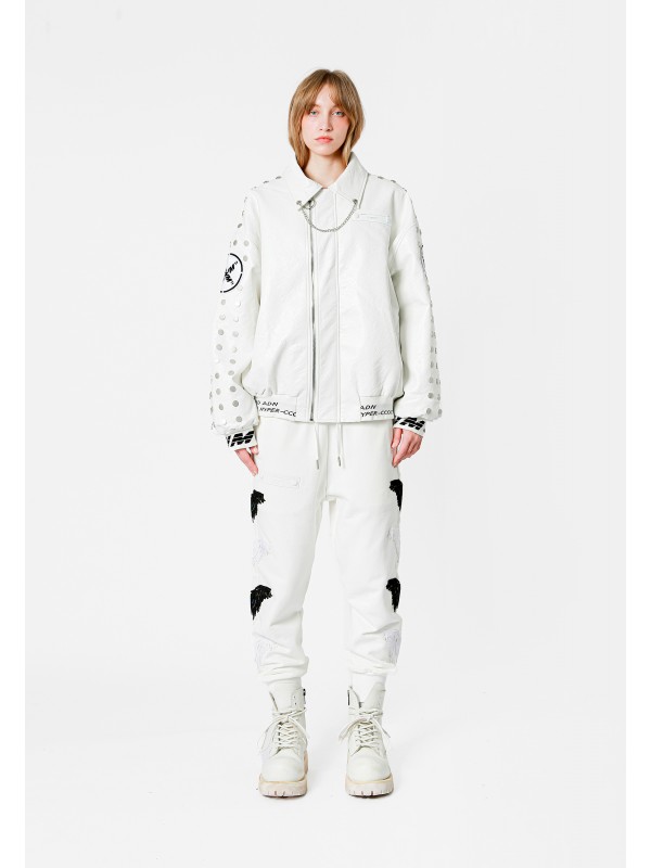 STRASS WINGS LEATHER JACKET