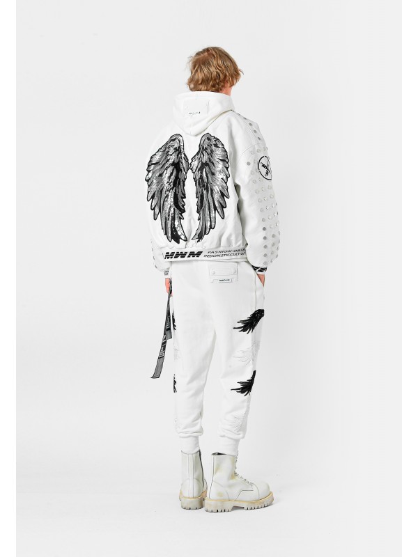 STRASS WINGS LEATHER JACKET