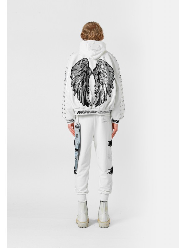 STRASS WINGS LEATHER JACKET