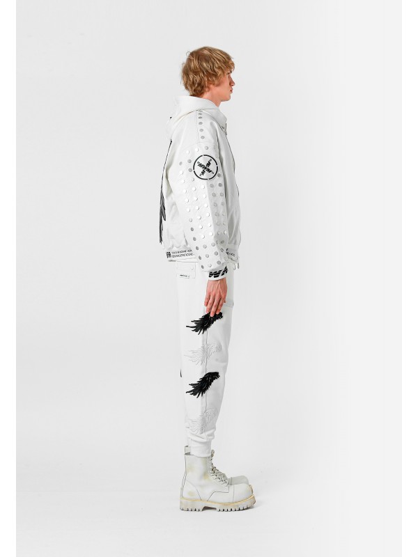 STRASS WINGS LEATHER JACKET