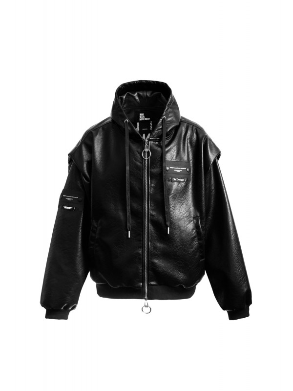 MWM LEATHER HOODIE JACKET