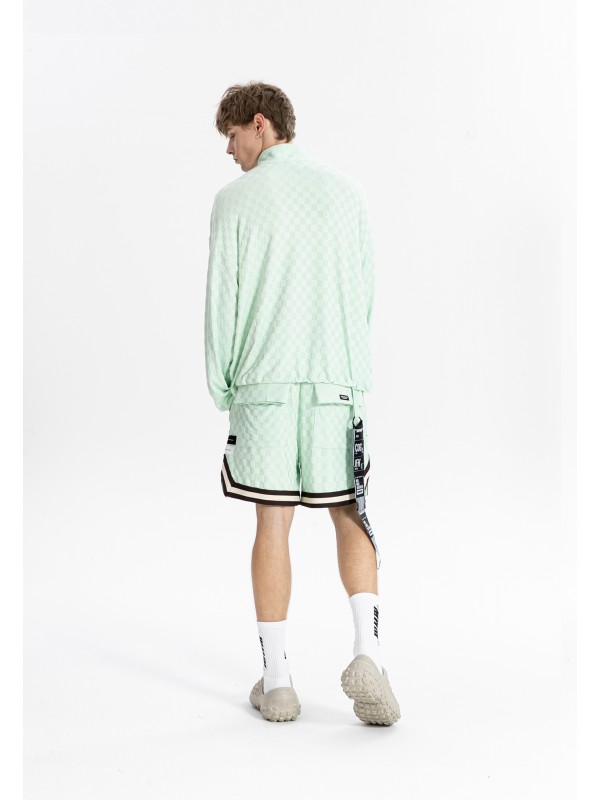 CHAQUETA MWM TEJIDO SUAVE CON ESTAMPADO DE CUADROS